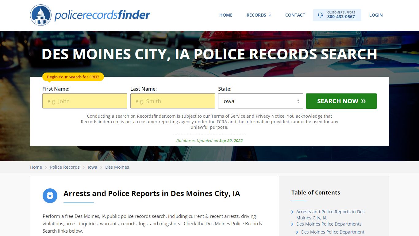 DES MOINES CITY, IA POLICE RECORDS SEARCH - RecordsFinder